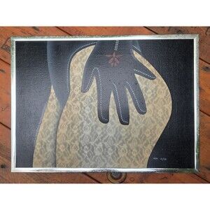 Robert Esh Signed Canvas Print 12/110 Woman's Hand On Hip Glove Lace Stockings